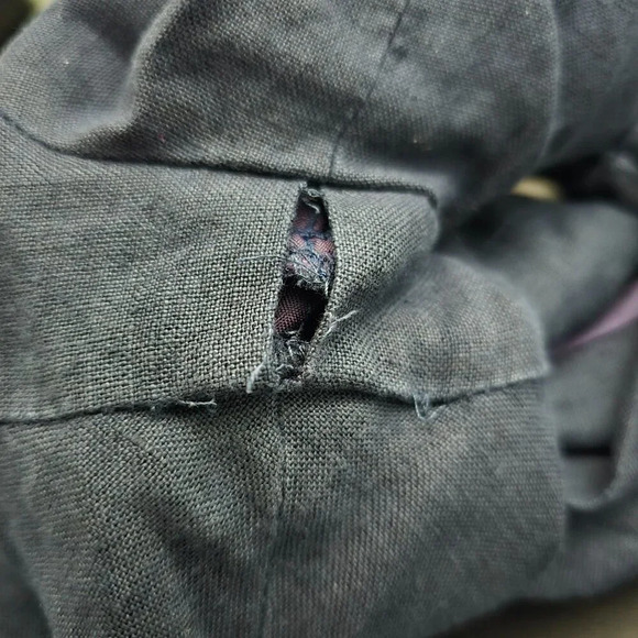 Neiman Marcus | Helena Girl's Vintage Navy Linen 2 Button Dress Coat Overcoat 5 - Picture 7 of 8